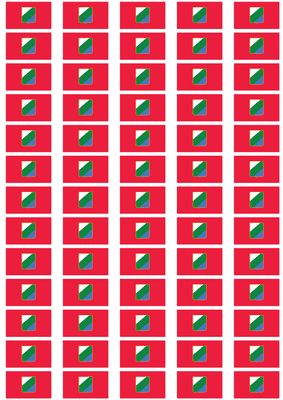 Abruzzo Flag Stickers - 65 per sheet