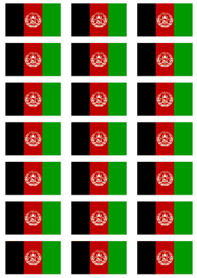 Afghanistan Flag Stickers - 21 per sheet