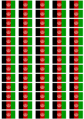 Afghanistan Flag Stickers - 65 per sheet