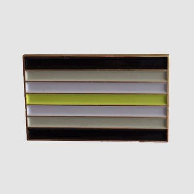 Agender Pride Flag Rectangular Enamel Pin Badge