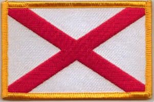 Alabama Embroidered Flag Patch, style 08.