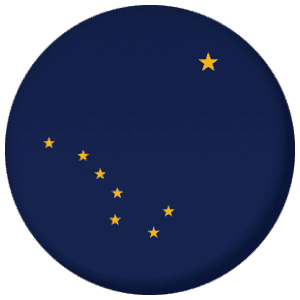Alaska State Flag 58mm Button Badge
