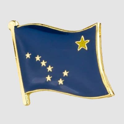 Alaska US State Flag Enamel Pin Badge - small