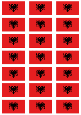Albania Flag Stickers - 21 per sheet