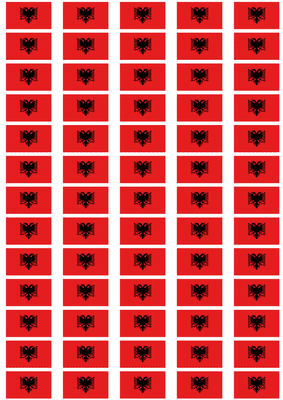 Albania Flag Stickers - 65 per sheet