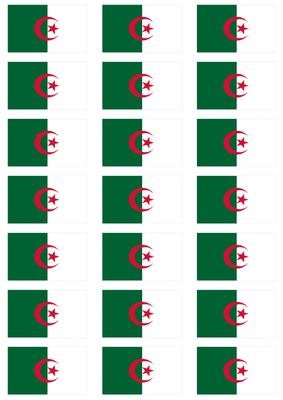 Algeria Flag Stickers - 21 per sheet