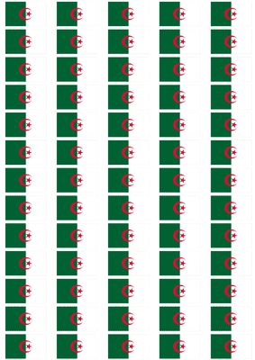 Algeria Flag Stickers - 65 per sheet