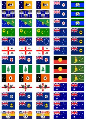 All 8 Australian States' Flag Stickers - 65 per sheet