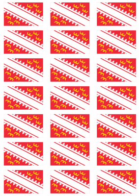Alsace Flag Stickers - 21 per sheet