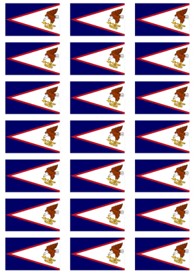 American Samoa Flag Stickers - 21 per sheet