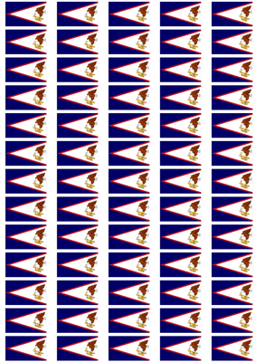 American Samoa Flag Stickers - 65 per sheet