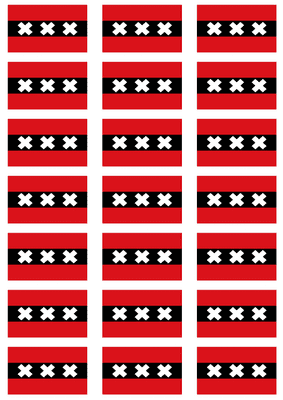 Amsterdam Flag Stickers - 21 per sheet