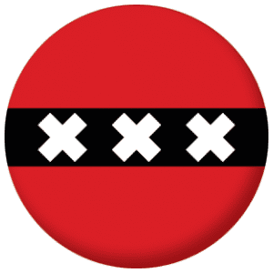 Amsterdam Town / City Flag 25mm Flat Back