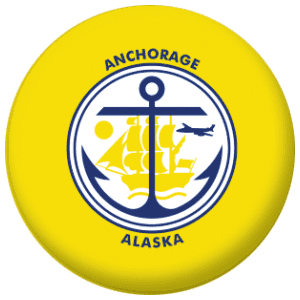 Anchorage (Alaska) Flag 58mm Button Badge