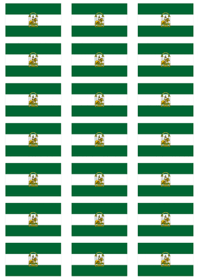 Andalusia Flag Stickers - 21 per sheet