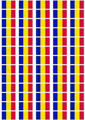 Andorra Civil Flag Stickers - 65 per sheet