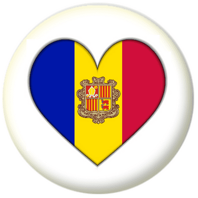 Andorra Country Flag Heart 25mm Pin Button Badge