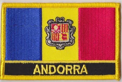 Andorra Embroidered Flag Patch, style 09.