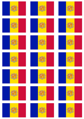 Andorra Flag Stickers - 21 per sheet