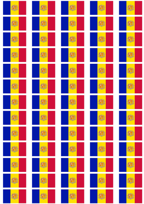 Andorra Flag Stickers - 65 per sheet