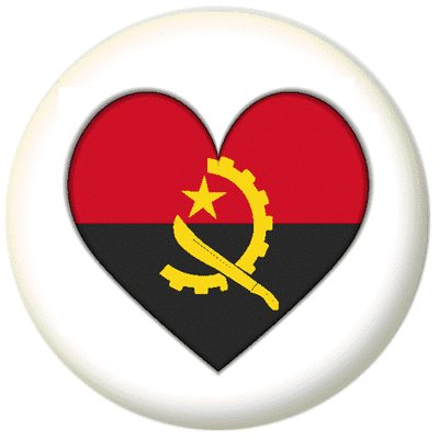 Angola Country Flag Heart 25mm Pin Button Badge
