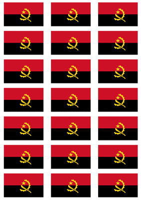 Angola Flag Stickers - 21 per sheet