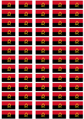 Angola Flag Stickers - 65 per sheet