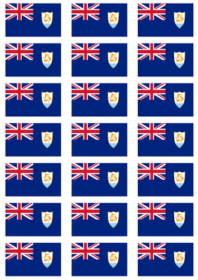Anguilla Flag Stickers - 21 per sheet