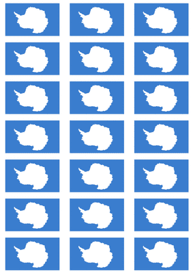 Antarctica Flag Stickers - 21 per sheet