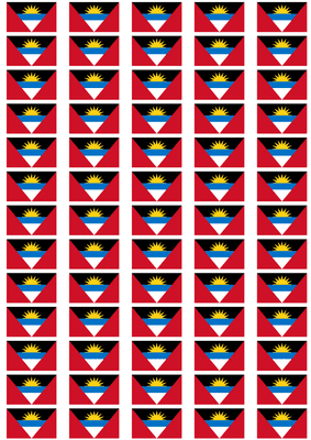 Antigua & Barbuda Flag Stickers - 65 per sheet