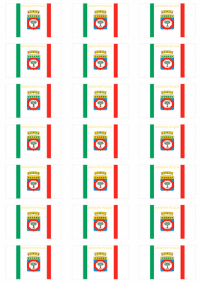Apulia Flag Stickers - 21 per sheet