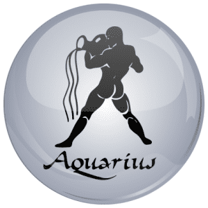 Aquarius Astrology Grey 58mm Keyring
