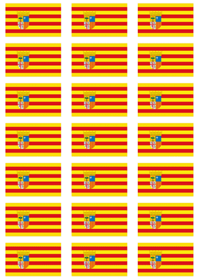 Aragon Flag Stickers - 21 per sheet