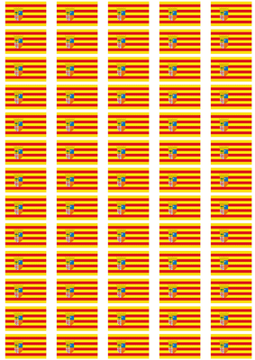 Aragon Flag Stickers - 65 per sheet