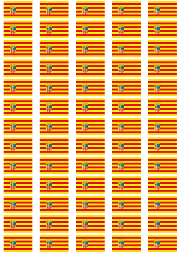 Aragon Flag Stickers - 65 per sheet