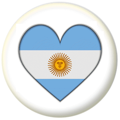 Argentina Country Flag Heart 25mm Pin Button Badge