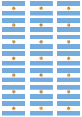 Argentina Flag Stickers - 21 per sheet