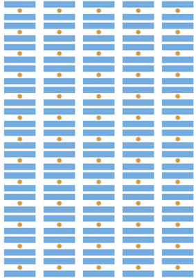 Argentina Flag Stickers - 65 per sheet