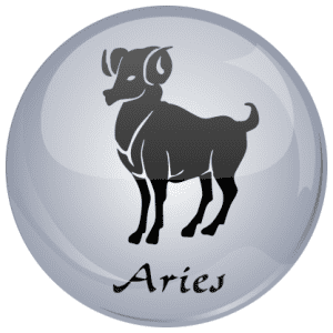 Aries Astrology Grey 25mm Button Badge