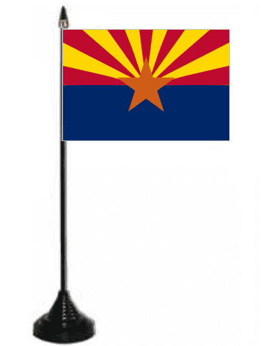Arizona Desk / Table Flag with plastic stand and base.