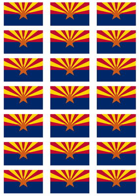 Arizona Flag Stickers - 21 per sheet