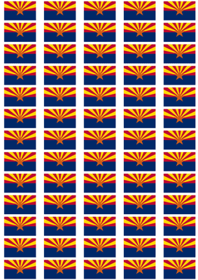 Arizona Flag Stickers - 65 per sheet