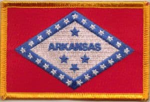 Arkansas Embroidered Flag Patch, style 08.