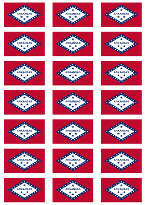 Arkansas Flag Stickers - 21 per sheet