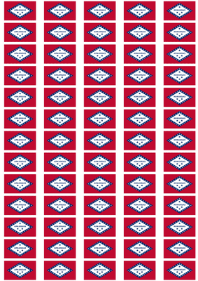 Arkansas Flag Stickers - 65 per sheet
