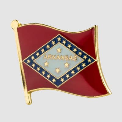 Arkansas US State Flag Enamel Pin Badge - small