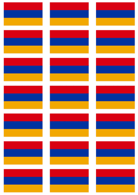 Armenia Flag Stickers - 21 per sheet