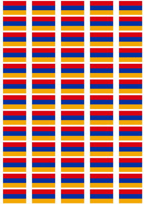 Armenia Flag Stickers - 65 per sheet