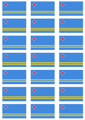 Aruba Flag Stickers - 21 per sheet