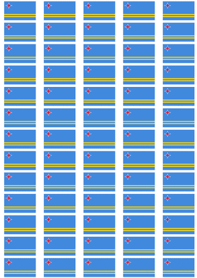 Aruba Flag Stickers - 65 per sheet
